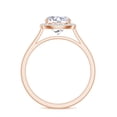 thumbnail image 3 of Natural Cushion Shaped Halo Engagement Ring with Moissanite in Rose Gold Plated/ 925 Sterling Silver| Teardrop April Birthstone, Birthday, Anniversary, Wedding Jewelry, Ring Size 5, 3 of 4