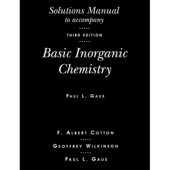 Solutions Manual T/A Basic Inorg Ch, (Paperback)