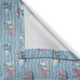 thumbnail image 3 of Ambesonne Navy Kitchen Curtains, Sailing Yachts Wavy Sea Art, 55"x39", Pale Blue Grey and Coral, 3 of 3