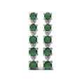 thumbnail image 3 of 1.34 Ctw Round Emerald 925 Sterling Silver Five Stone Dangle Women Wedding Earrings, 3 of 4