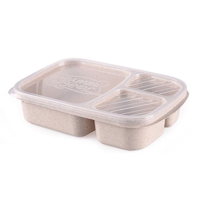 Bearachild Recipiente de comida de paja de trigo de alta calidad, 1 unidad, horno microondas, contenedor de almacenamiento de alimentos para Organizadores de utensilios de cocina beige