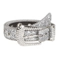 thumbnail image 1 of Cinturón de diamantes de imitación, cinturón de lentejuelas, cinturón de cintura ajustable de occidental Bling para niñas, cinturón de cuero, 1 of 9