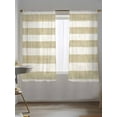 thumbnail image 5 of Brown Linen Stripes Sheer Curtains 72 inches Long, Vintage Country Farmhouse Light Filtering Sheer Window Curtains Rod Pocket Voile Drapes for Bedroom Living Room, 52"W x 72"L 2 Panels, 5 of 7