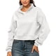 thumbnail image 1 of Sudadera con media cremallera para mujer, sudadera sin capucha de fibra de poliéster transpirable de Color puro, sudaderas informales para oficina, color blanco S, 1 of 6