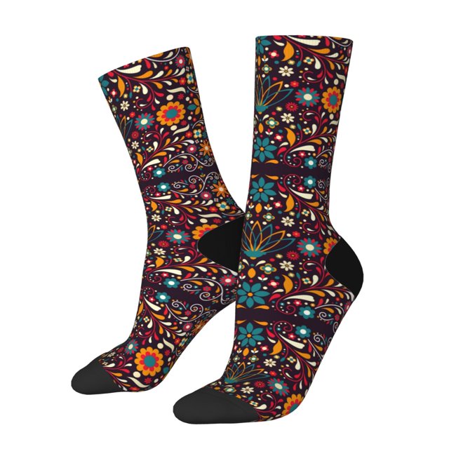 Balery Colorful Mexican2 Calcetas Largas con Estampado para Hombre y Mujer – Suaves y Transpirables, Talla Única (US 5-11)