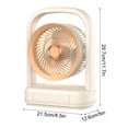 thumbnail image 3 of Ventilador de escritorio USB con luz LED: ventilador portátil recargable para uso doméstico y exterior, pequeño ventilador de mesa silencioso para dormitorio, residencia estudiantil u oficina., 3 of 6