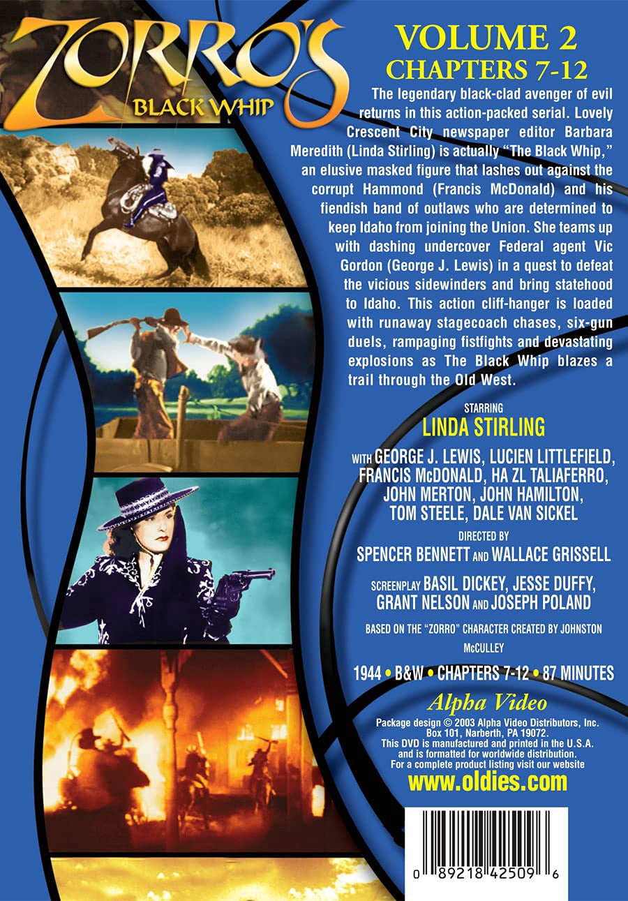 Zorro's Black Whip 2 (Unrated) (DVD), Alpha Video, Western
