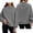 *Gray, variant on VBVC Women's Custom Personalized Mock Neck Sweatshirt , Ladies' Lightweight Casual Pullover Top , Soft Stretchy Hoodie For Women, Army Green , S-5XL