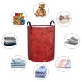 thumbnail image 4 of Red Oil Pattern Laundry Hamper Medium Storage Basket/Toy Organizer/Dirty Clothes Bucket, 4 of 5