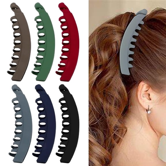 7 Pcs Large 4.7" Banana Claw Clips, Strong Hold Matte Hair Claws for Thick Curly Hair, No-Slip Hair Accessories for Women Girls, Ideal for Workout Daily Use Gift