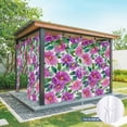 thumbnail image 4 of 1 Panel Outdoor Curtains for Patio Waterproof 54"x95" Purple Flowers Weatherproof Privacy Outsides Curtains, Spring Floral Leaves Botanical Watercolor Grommet Thermal Drapes for Cabana Porch Pergola, 4 of 8