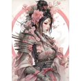thumbnail image 3 of Póster y impresiones de mariposas y chicas de anime con flores samuráis japonesas modernas, impresión en lienzo, arte de pared, imagen para decoración de sala de estar y estudio, 3 of 5