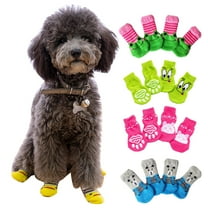 Shulemin 4Pcs Cats Dogs Cotton Warm Anti-Slip Pattern Socks Shoes Pet Supplies,Small Duck S