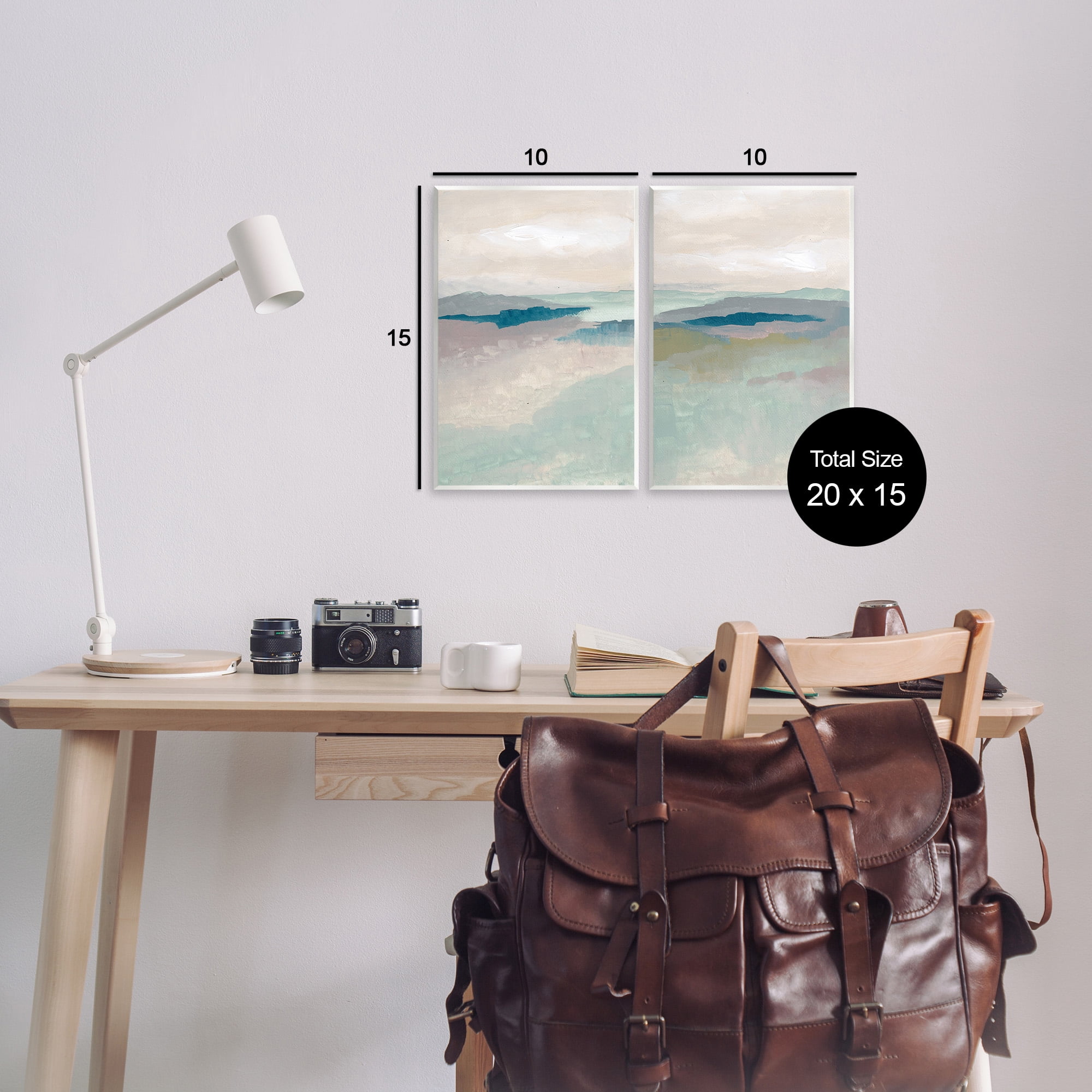 Stupell Industries Soft Abstract Terrain Landscape Painting Unframed Art Print Wall Art, 10 x 15, Set of 2