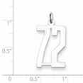 thumbnail image 2 of Sterling Silver Silver/Rhodium-Plated Elongated Number 72 Charm (20 X 8) Made In United States qes72, 2 of 2