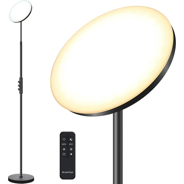 Arzerlize Floor Lamp 30w 2500lm Height Adjustable Led Modern Torchiere Stepless Dimmable Multi Color Temperatures Super Bright Lamps For Living Room Bedroom Office Working With Remote Control Com Arzerlize Floor Lamp 30w 2500lm Height, Brightest Floor Lamp Available