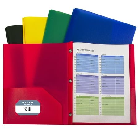 UPC: 0038944329604 | C-Line Two-Pocket Heavyweight Poly Portfolio Folder with Prongs  Assorted Primary Colors  10/PK  32960 (32960)