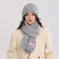 thumbnail image 4 of Beanie for Women Y2K Womens Scarves Set Winter Fashion Must Have Beanies Wool Grey Scarf, 4 of 4
