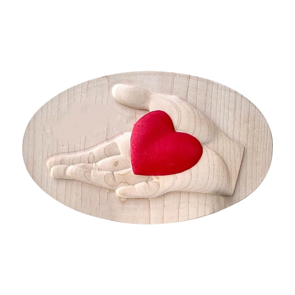 TIMIFIS Décoration de Salon, Plaque de Fête des Mères, Décoration en Bois avec Doigt et Amour, Cadeau de Fête des Mères, Décoration de Bureau