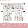 thumbnail image 4 of Floral Leaves Curtain for Kitchen Bathroom Watercolour Pink Flower Rod Pocket Window Tier Curtains Valance Set 3 Pcs Plant Printed Curtains 54 x 18 inches + 27 x 36 inches *2, 4 of 6