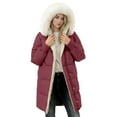 thumbnail image 6 of Turilly Women's Winter Long Coat Long Sleeve Jacket Hooded Jacket With Pockets Detachable Hat Collar, 6 of 6