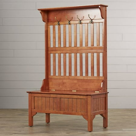 August Grove Mountain City Hall Tree Full Storage Bench