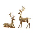 thumbnail image 3 of 2 piezas de esculturas de alce, figuras decorativas de ciervo, adornos de mesa de resina para Oro, 3 of 9
