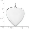 thumbnail image 3 of Sterling Silver Ss Rh-Plt Engraveable Heart Polished Front/Satin Back Disc Charm (31 X 25) Made In United States qm394/27, 3 of 5