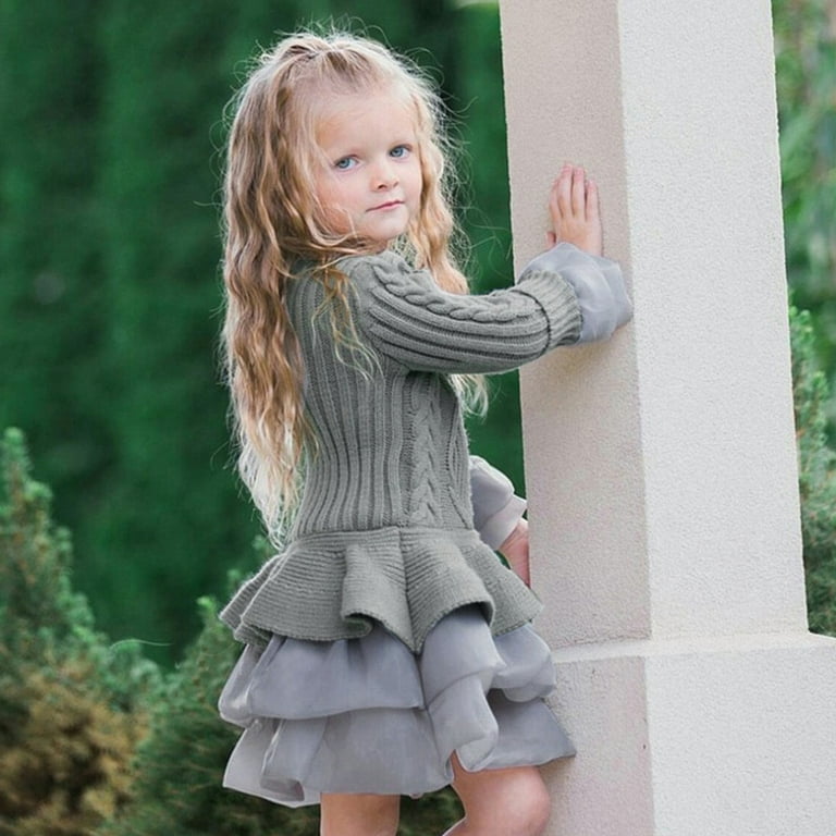 Zwiiyzr 2025 Toddler Girls Winter Sweater Dress Long Sleeve Zwiiyzr 2025 Toddler Girls Winter Sweater Dress Long Sleeve
