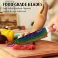 thumbnail image 3 of Hecef 14-Piece Kitchen Knife Set with Wooden Block Rainbow Blades, Dishwasher Safe Titanium Coating Chef Knife Set, 3 of 10