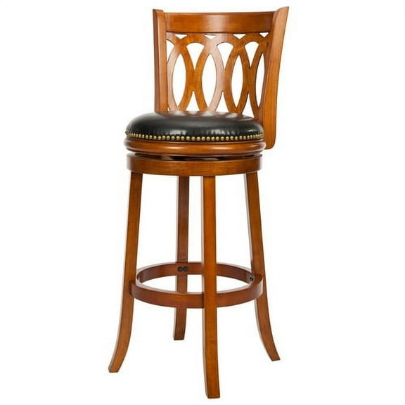 SAFAVIEH Baldwin Transitional 29" Bar Stool, Dark Oak/Black