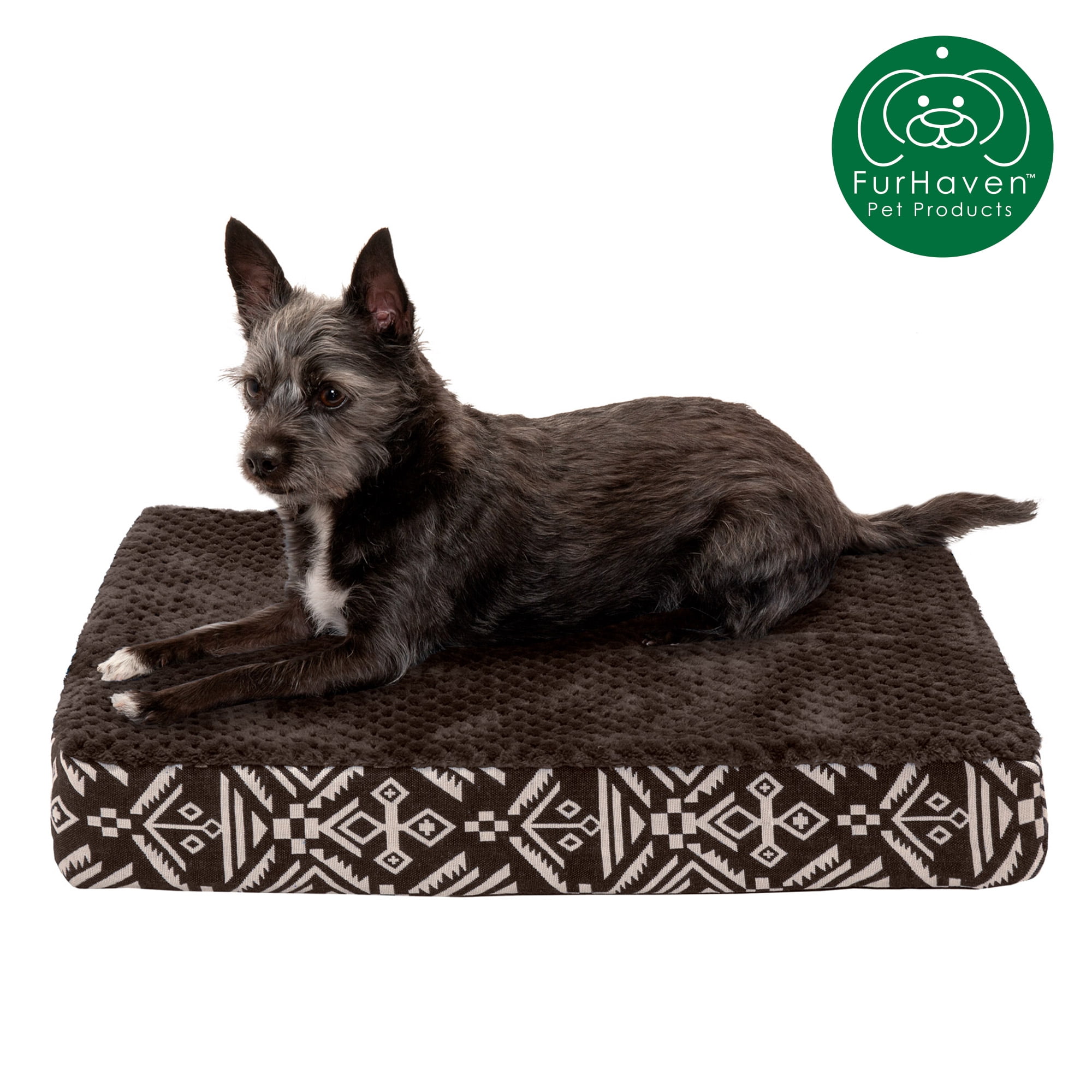 furhaven curly fur bolster dog bed