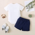 thumbnail image 4 of OLLUISNEO 6-9 Months Infant Baby Boys Clothes Baby Boys Short Sleeve Romper Top + Shorts 2Pcs Outfits Set White, 4 of 9