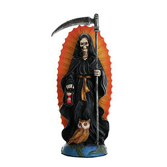 Pacific Giftware Santa Muerte Saint of Holy Death Standing Religious Statue 7.25 Inch Black Magic Protection Santisima Muerte Sculpture