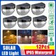 thumbnail image 2 of Paquete de 2 a 12 luces solares para exteriores, lámparas de pared impermeables, luces LED decorativas para vallas, para el hogar, el jardín, el patio, las escaleras, 2 of 5