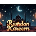 thumbnail image 5 of LUUFILx Ramadan Kareem Banner Decor Moon Lantern Backdrop Camel Mosque Starry Night Islamic Festival Celebration Decoration Party Eid Mubarak Ambiance, 5 of 9