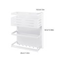 thumbnail image 2 of Cateissary Estante de refrigerador multifuncional blanco, estante de pared lateral para lavadora de horno microondas de hierro forjado, estante Cocina y Comedor Blanco L Cateissary HA027024-02, 2 of 6