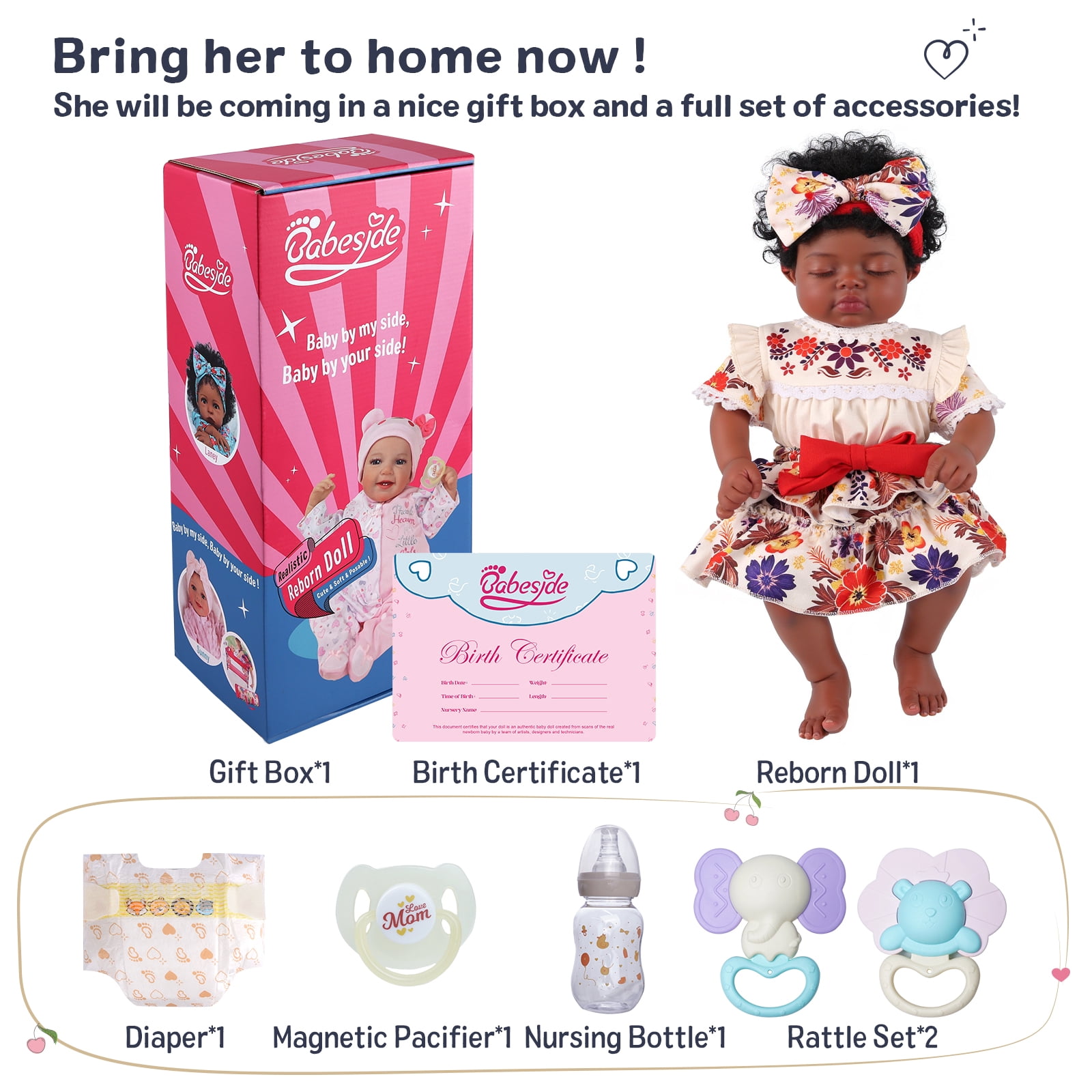 RSG Lifelike Reborn Baby Dolls,17-Inch Real Baby Feeling - Baby Doll with Soft Cloth Body Real Life Baby Dolls with Toy & Gift Box for Kids