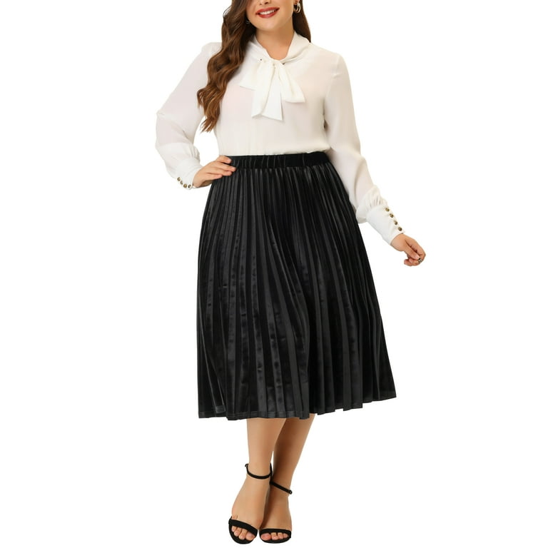 Unique Bargains Women s Plus Size Elastic Waist Metallic Velvet