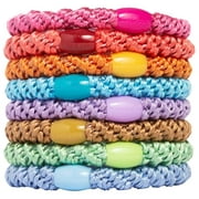 L. Erickson Grab & Go Pony - Spring - 8 Pack Ponytail Holder Hair Ties - Mixed Colors