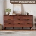 thumbnail image 5 of CazToi Modern 9-Drawer Fluted Dresser 60.6" Wide Wooden Storage Chest TV Stand, 5 of 8