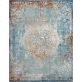 thumbnail image 3 of Transitional 8x10 Area Rug (7'11'' x 10'3'') Oriental Navy, Gold Living Room Easy to Clean, 3 of 8