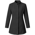 thumbnail image 6 of RoamHome Women's Casual Stand Collar Mid Length Wool Blend Coat Notched Lapel Button Front Jacket for Fall Winter Daily Wear, 6 of 8