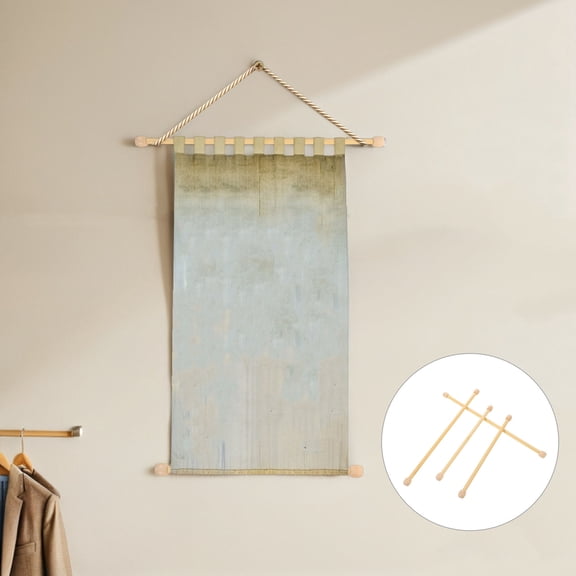 LOLIPPYY Natural Wood Hanging Rods for Wall Tapestry, Blanket Display, and Home Decor Accessories