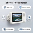 thumbnail image 5 of Shower Phone Holder with Wireless Bluetooth Speaker, 2026 New Waterproof Shower Phone Case for Any Phone, Wall Mounted Phoneholder for Bathroom Mirror (White), 5 of 6