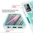 thumbnail image 2 of TJS for T-Mobile Revvl 6x Pro 5G / 6 Pro 5G Phone Case, with Built-in Screen Protector, Full Body Protective Glitter Bling Design Heavy Duty Hybrid Cover (Teal), 2 of 6