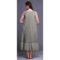 thumbnail image 4 of Bimba Light Gray6 Geometric Triangle Cotton Nightgowns For Women Mid-Calf Printed Sleepwear Night Dress Small, 4 of 6
