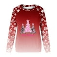thumbnail image 4 of Xdegoge Xmas Sweatshirt for Women Crew Neck Long Sleeve Tops Xmas Tree Graphic Shirts Dressy Casual Womens Merry Sweatshirt Crewneck Sweatshirts Women, Red 3XL, 4 of 5