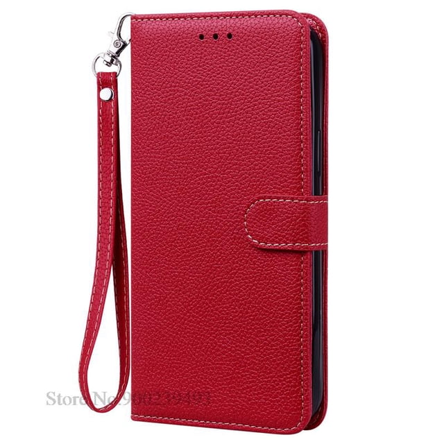 Pour Redmi Note 13 Étui pour Xiaomi Redmi Note 13 Pro 4G Étui Portefeuille en Cuir Étui à Rabat pour Redmi Note 13 Pro Plus 5G Couverture Fundas Rouge Foncé-Sangle Note 13 Pro 5G