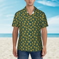 thumbnail image 4 of Daiia Yellow Floral Hawaiian Shirt for Men Gentle Cotton Regular Short Sleeve Casual-X-Large, 4 of 9
